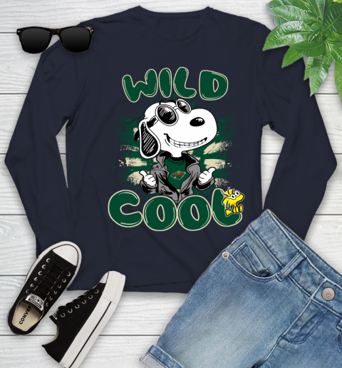 NHL Hockey Minnesota Wild Cool Snoopy Shirt Youth Long Sleeve 2