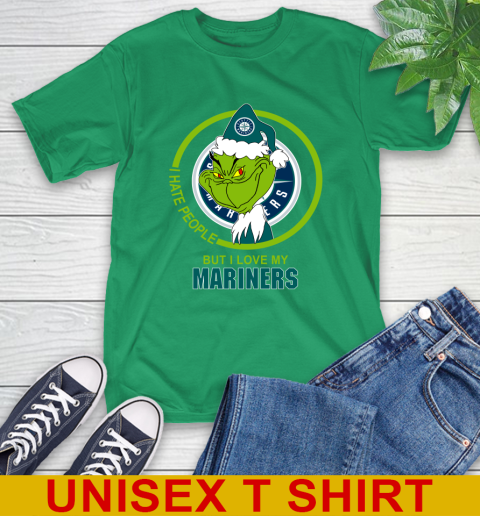 Seattle Mariners MLB Christmas Grinch I Hate People But I Love My Favorite Baseball Team T-Shirt 7