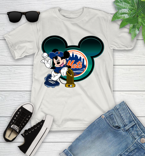 MLB New York Mets The Commissioner's Trophy Mickey Mouse Disney Youth T-Shirt 12