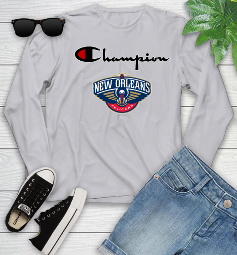 NBA Basketball New Orleans Pelicans Champion Shirt Youth Long Sleeve 3