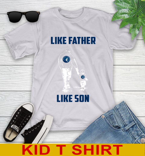 Minnesota Timberwolves NBA Basketball Like Father Like Son Sports Youth T-Shirt 4