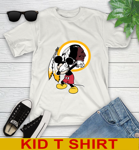 Washington Redskins NFL Football Dabbing Mickey Disney Sports Youth T-Shirt