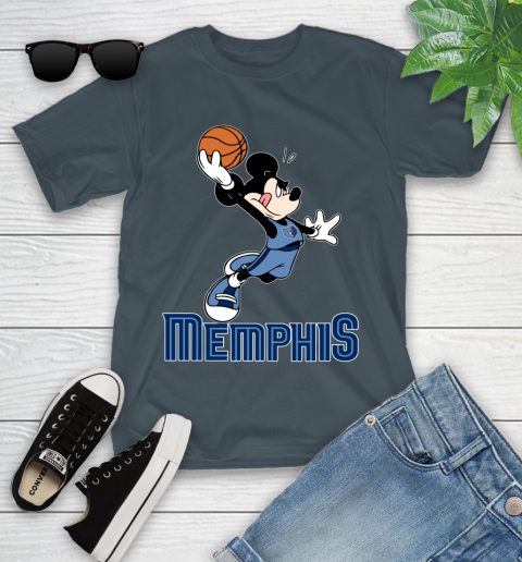 NBA Basketball Memphis Grizzlies Cheerful Mickey Mouse Shirt Youth T-Shirt 8