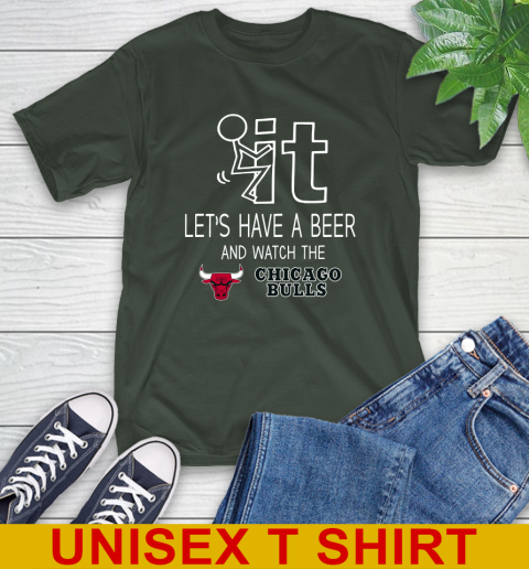 Chicago Bulls Basketball NBA Let's Have A Beer And Watch Your Team Sports T-Shirt 6