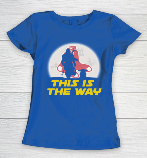 Boston Red Sox MLB Baseball Star Wars Yoda And Mandalorian This Is The Way Women's T-Shirt 8