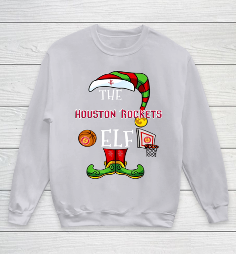 Houston Rockets Christmas ELF Funny NBA Youth Sweatshirt 3