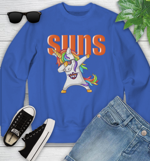 Phoenix Suns NBA Basketball Funny Unicorn Dabbing Sports Youth Sweatshirt 8