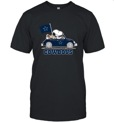 Snoopy And Woodstock Ride The Dallas Cowboys Car NFL Unisex Jersey Tee