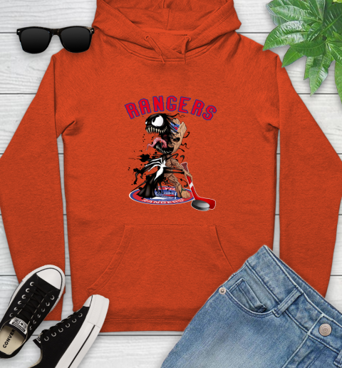 NHL New York Rangers Hockey Venom Groot Guardians Of The Galaxy Youth Hoodie 5