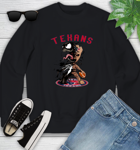 NFL Houston Texans Football Venom Groot Guardians Of The Galaxy Youth Sweatshirt 2