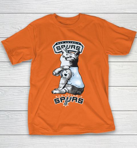 NBA Basketball My Cat Loves San Antonio Spurs Youth T-Shirt 4