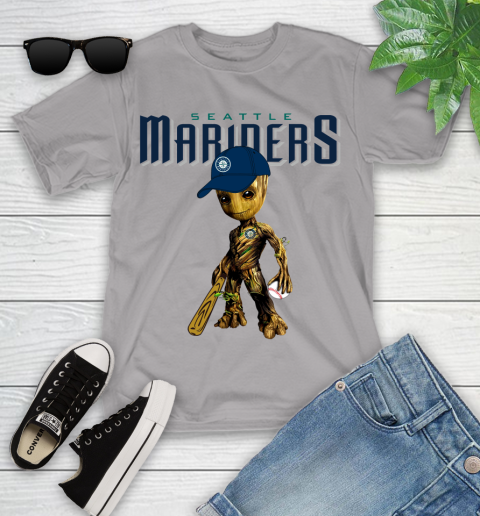 MLB Seattle Mariners Groot Guardians Of The Galaxy Baseball Youth T-Shirt 4