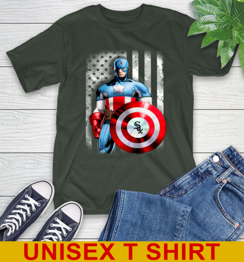 Chicago White Sox MLB Baseball Captain America Marvel Avengers American Flag Shirt T-Shirt 6
