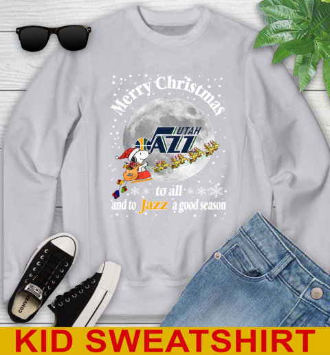 Utah Jazz Merry Christmas To All And To Jazz A Good Season NBA Basketball Sports Youth Sweatshirt 3