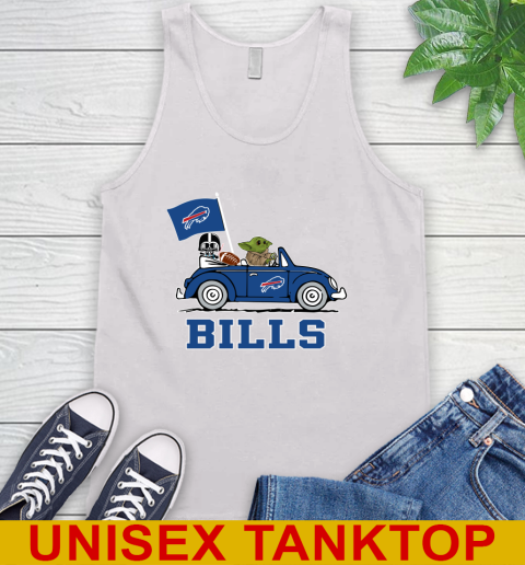 NFL Football Buffalo Bills Darth Vader Baby Yoda Driving Star Wars Shirt Tank Top