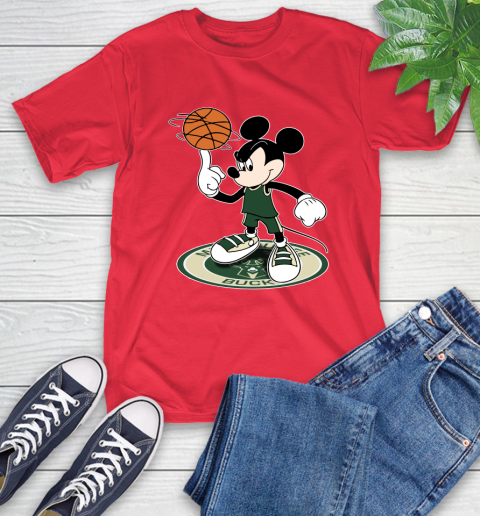 NBA Basketball Milwaukee Bucks Cheerful Mickey Disney Shirt T-Shirt 11