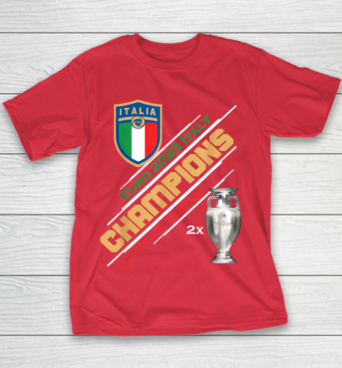 Italy Champions 2020 Euro Forza Azzurri Italia Football Youth T-Shirt 7