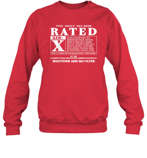 可愛いクリスマスツリーやギフトが！ Funny Rated Gen X Generation X 80s Kid Humor Sweatshirt トップス