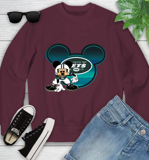 NFL New York Jets Mickey Mouse Disney Football T Shirt Youth Sweatshirt 5