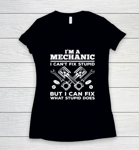 Funny Mechanic For Men Dad Car Auto Diesel Automobile Garage Women's V-Neck T-Shirt