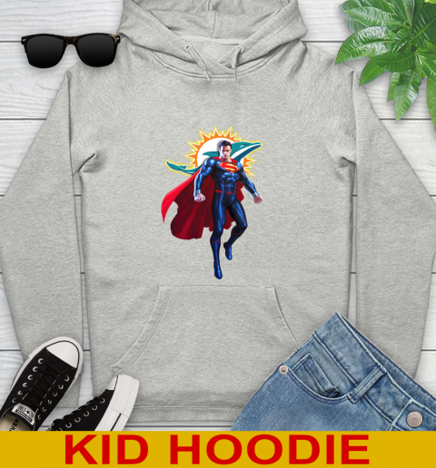 NFL Superman DC Sports Football Miami Dolphins Youth Hoodie