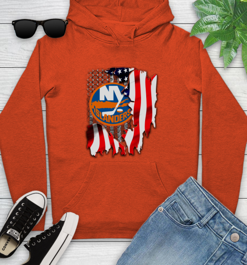 New York Islanders NHL Hockey American Flag Youth Hoodie 5 New York Islanders NHL Hockey American Flag Youth Hoodie - Image 5