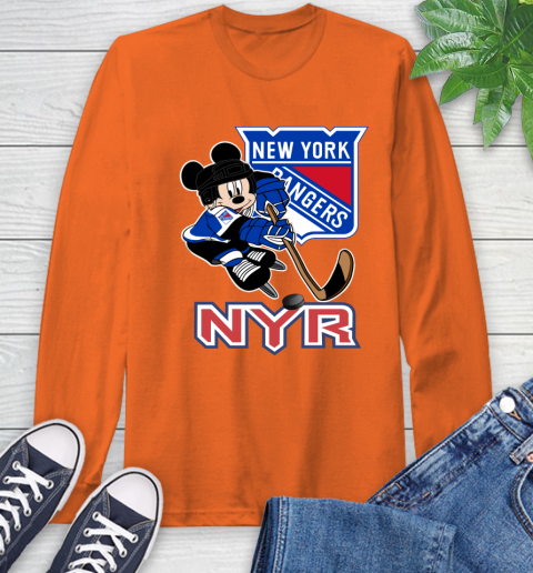NHL New York Rangers Mickey Mouse Disney Hockey T Shirt Long Sleeve T-Shirt 5