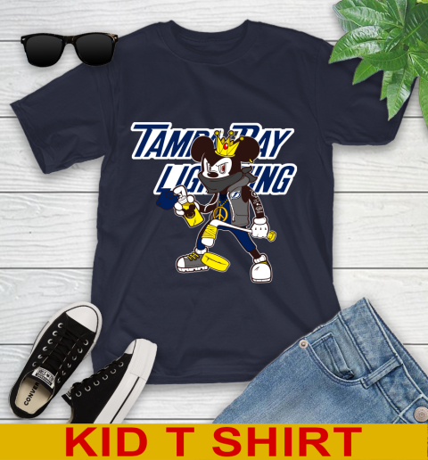 Tampa Bay Lightning NHL Hockey Mickey Peace Sign Sports Youth T-Shirt 3