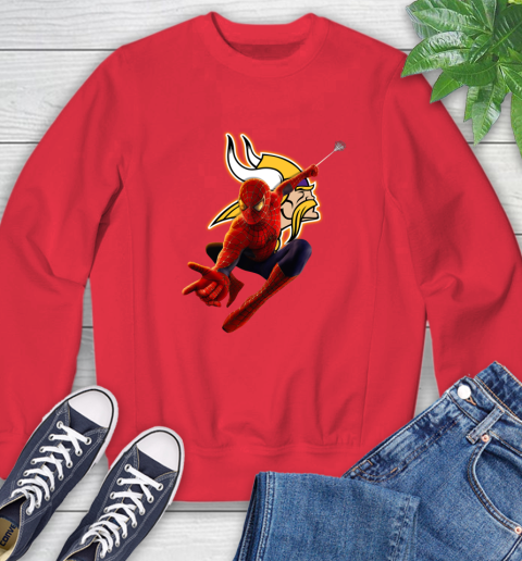 NFL Spider Man Avengers Endgame Football Minnesota Vikings Sweatshirt 10