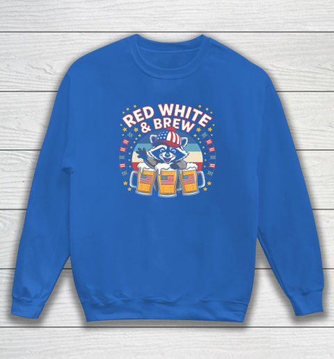 Funny Raccoon red white and brew Independence Day 4th of July Sweatshirt 5