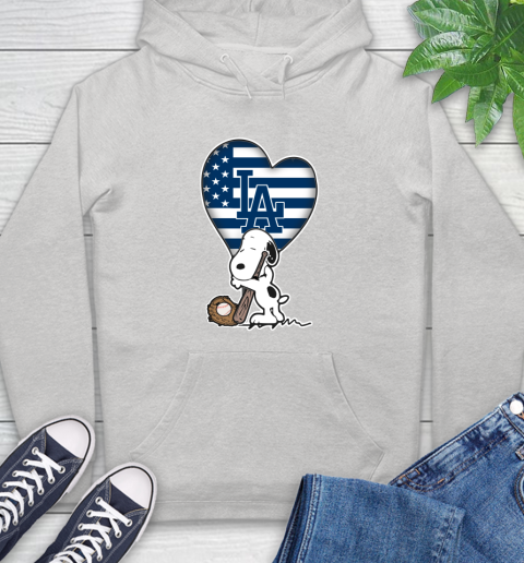 Los Angeles Dodgers MLB Baseball The Peanuts Movie Adorable Snoopy Hoodie