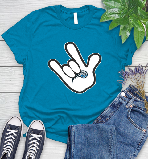 Orlando Magic NBA Basketball Mickey Rock Hand Disney Women's T-Shirt 7