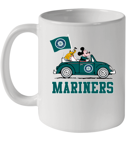 MLB Baseball Seattle Mariners Pluto Mickey Driving Disney Shirt Ceramic Mug 11oz