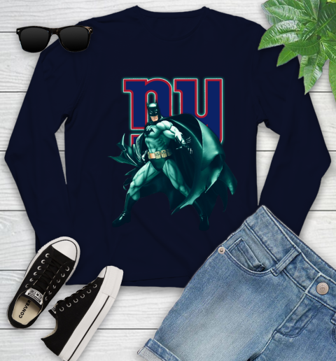 NFL Batman Football Sports New York Giants Youth Long Sleeve 3