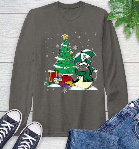 Dallas Stars NHL Hockey Cute Tonari No Totoro Christmas Sports Long Sleeve T-Shirt 9