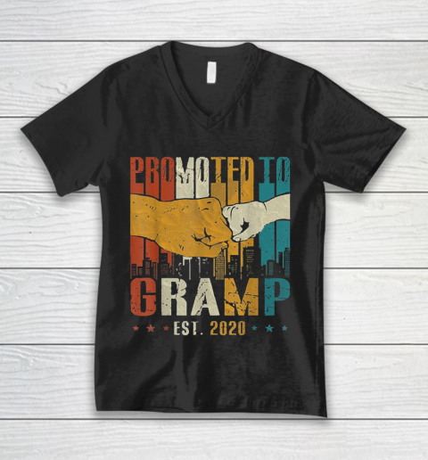 Grandpa Funny Gift Apparel  New Grandpa Father's Day Gifts Promoted To V-Neck T-Shirt