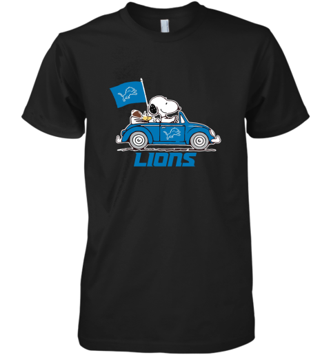 Snoopy And Woodstock Ride The Detroit Lions Car NFL Premium Men's T-Shirt