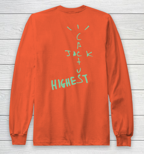 Travis Scott Jordan Cactus Jack Highest Olive Front And Back Long Sleeve T Shirt