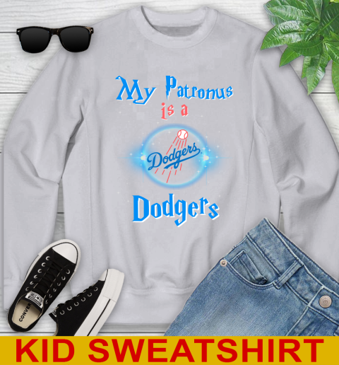 MLB Baseball Harry Potter My Patronus Is A Los Angeles Dodgers Youth Sweatshirt 3