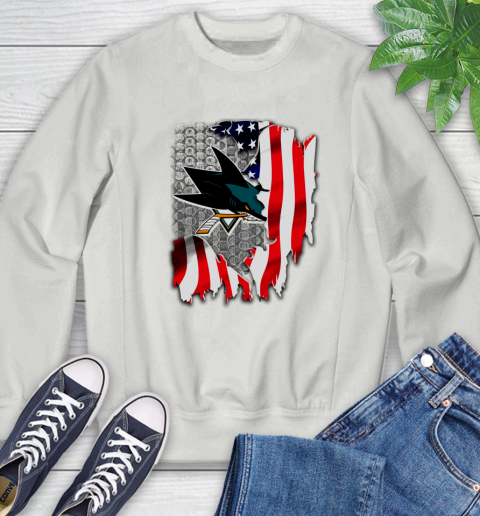 San Jose Sharks NHL Hockey American Flag Sweatshirt 5