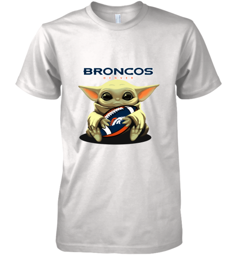 Baby Yoda Loves The Denver Broncos Star Wars NFL Premium Men's T-Shirt 