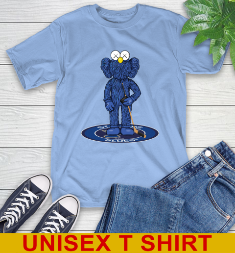 NHL Hockey St.Louis Blues Kaws Bff Blue Figure Shirt T-Shirt 11