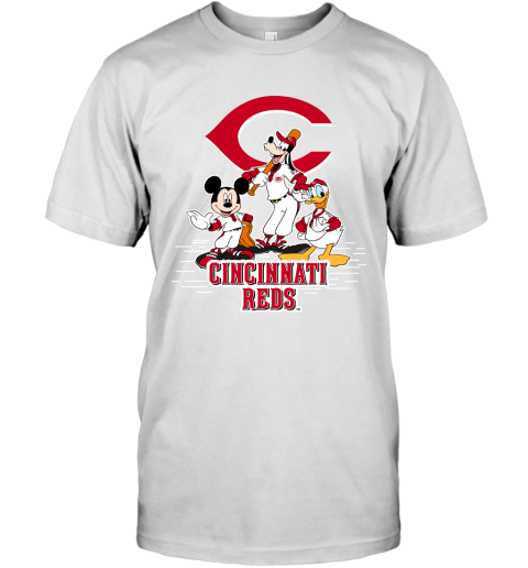 MLB Cincinnati Reds Mickey Mouse Donald Duck Goofy Baseball T Shirt
