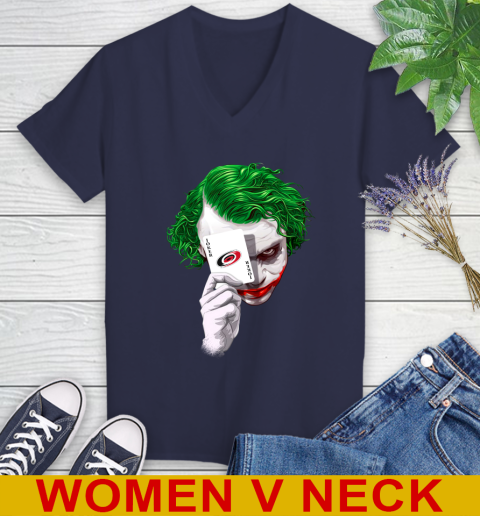 Carolina Hurricanes NHL Hockey Joker Card Shirt Women's V-Neck T-Shirt 12