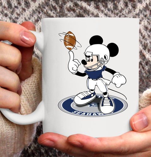 NFL Football Seattle Seahawks Cheerful Mickey Disney Shirt Ceramic Mug 11oz 2