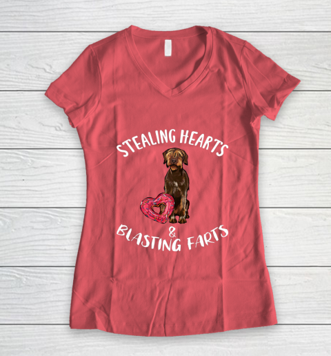 Stealing Hearts Blasting Farts Wirehaired Pointing Griffon Women's V-Neck T-Shirt 4