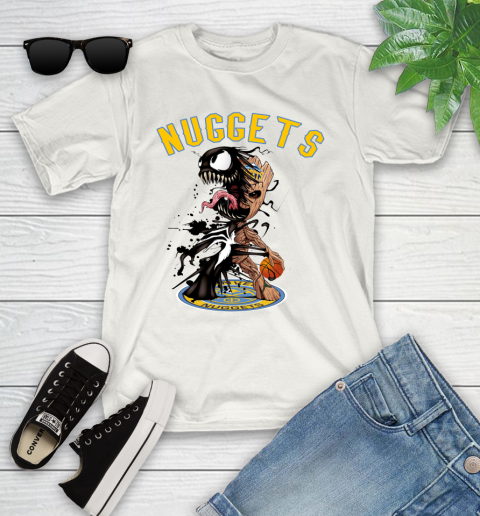 NBA Denver Nuggets Basketball Venom Groot Guardians Of The Galaxy Youth T-Shirt
