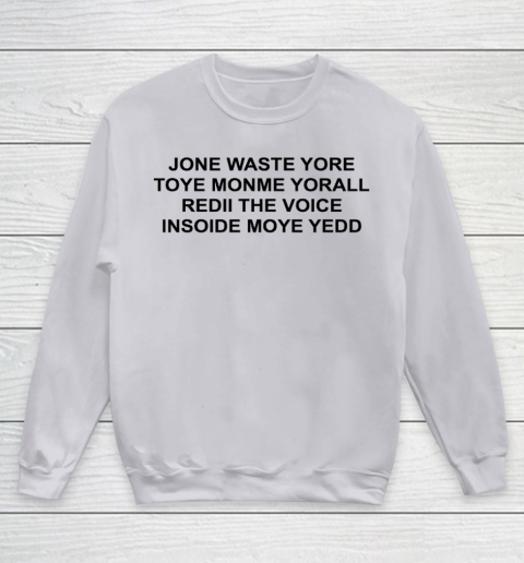 Jone Waste Yore Funny I Miss You Blink 182 Youth Sweatshirt 2