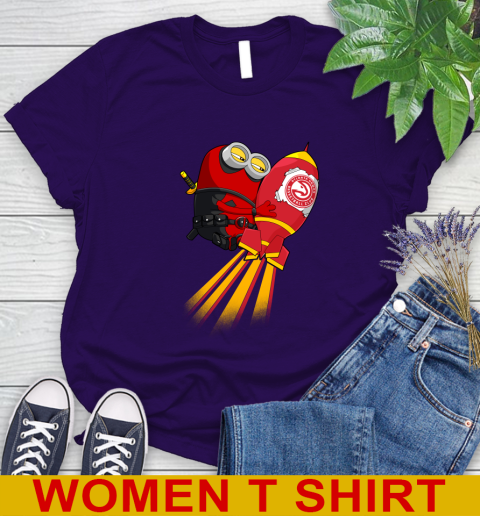 NBA Basketball Atlanta Hawks Deadpool Minion Marvel Shirt Women's T-Shirt 4