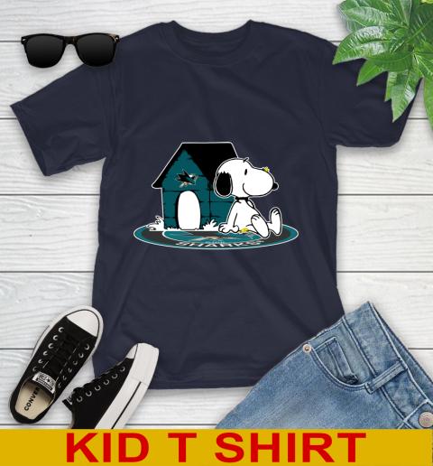 NHL Hockey San Jose Sharks Snoopy The Peanuts Movie Shirt Youth T-Shirt 3